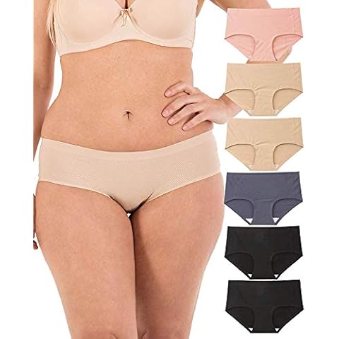 Barbra Lingerie Barbra's 6 Pack Invisible No-Show Seamless Small to Plus Size Healthy Panties - Multicoloured - S Cover