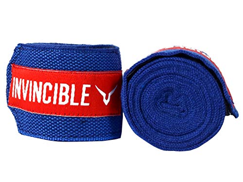 Image of Invincible Mexican Style Semi-Stretch Hand Wraps Blue 2.5 Meter