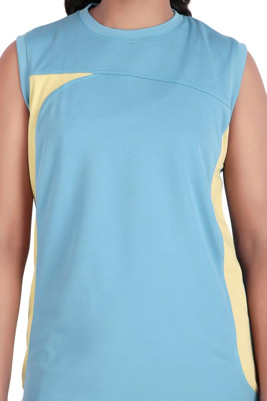 Kids Sports T-Shirt for Boys & Girls | Polyester Lightweight Breathable Fabric | Gym Running Training Wear | Casual Daily Use | Dark Grey, Light Grey, Lemon, Sky-image-23