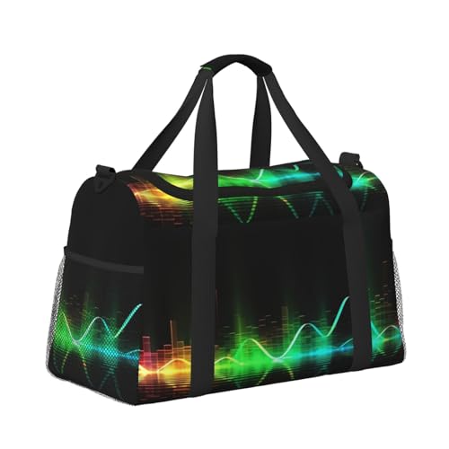 Cool Music sound wave printed Hand Travel Bag Casual luggage bag3
