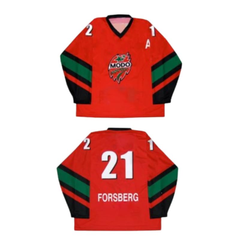 P Forsberg 21 MODO Hockey Red Hockey Jersey Sewn Any Name Number