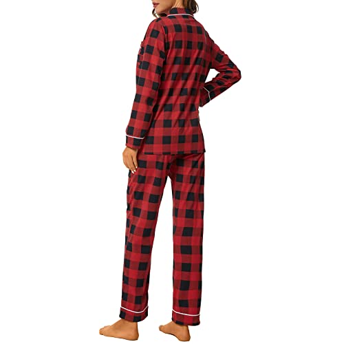Image of Tugege Pajamas Set Long Sleeve Sleepwear Womens Button Down Nightwear Pj Sets