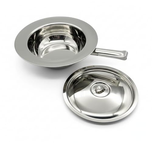 HaseMed Steckbecken mit Deckel Edelstahl 31 cm 1 Stück Hygienisches Pflegebett-Zubehör für Klinik & Zuhause Wiederverwendbar rostfrei & leicht zu reinigen Bettpfanne für Erwachsene