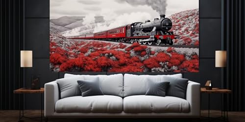 Point de Croix Kit Complet Fleur et Train mosaïque cristal art 5D peinture diamant adulte F246