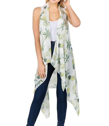 Image of Scarfand's Women's Sheer Open Front Lightweight Sleeveless Long Duster Cardigan Vest