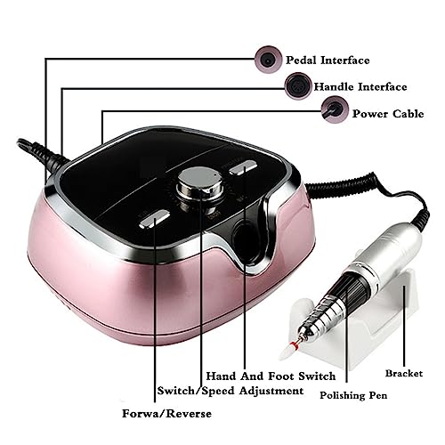 Professional-Nail-Drill-Machine-Low-Noise-35000RPM-Manicure-Machine-for-Manicure-Electric-Nail-File-with-Cutter-Nail-Art-Tools-with-Saves-More-Time-and-Money-Color-Roze-Size-A