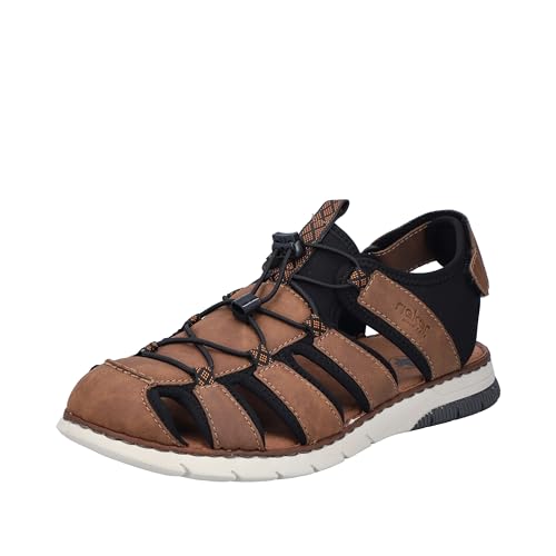 Rieker 25246 Sandale Homme en cuir marron confortable