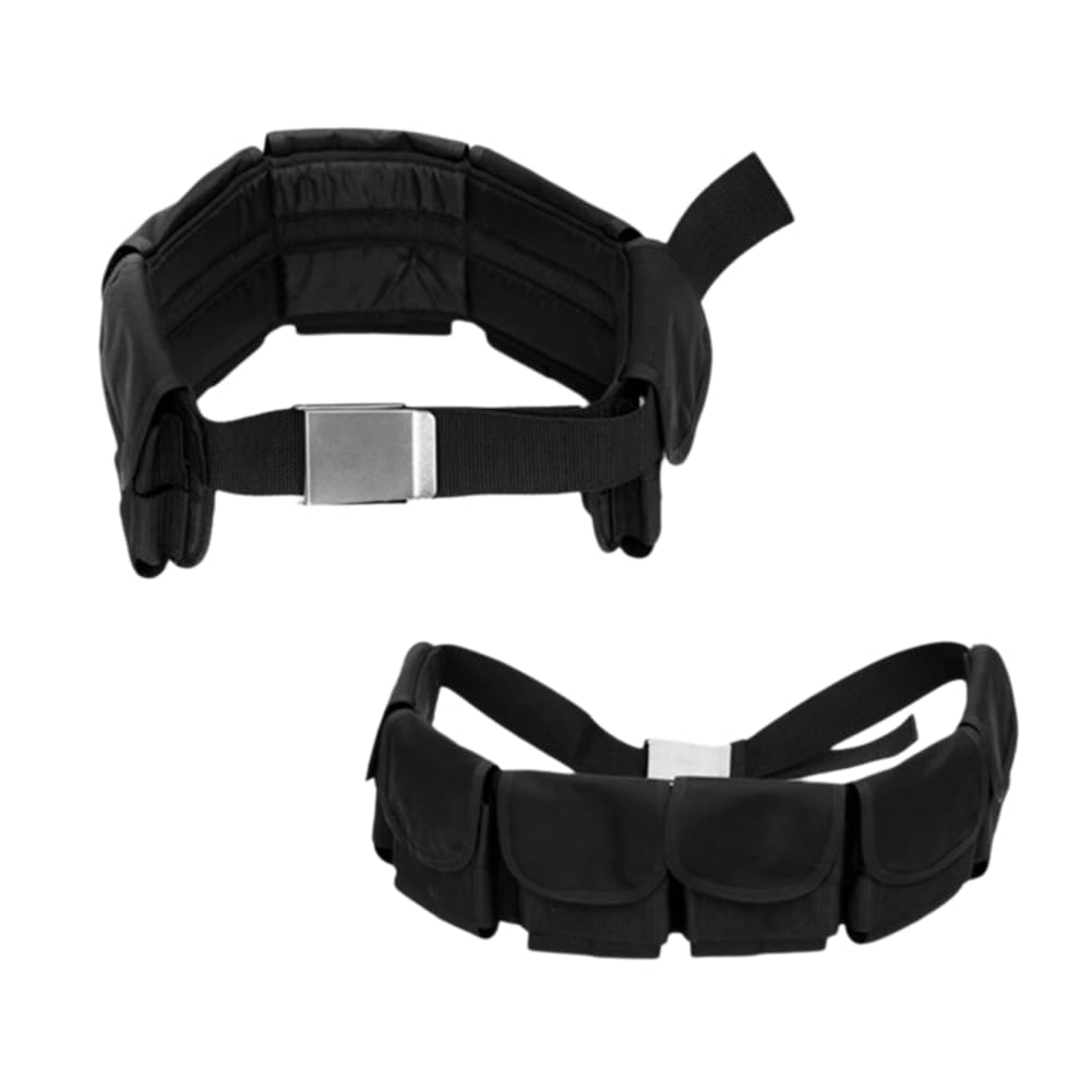Wuden Adjustable Scuba Diving Weight Belt Quick Release Buckle Nylon Webbing Tech Dive Webbing Straps Harness Accessories with 5 Pockets