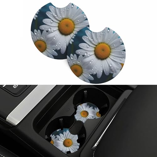 Portavasos para Auto 2 Piezas Flores Daisy Antideslizante miniatura 7