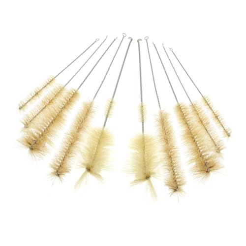 CIMAXIC 10pcs Set Bottle Brush Bottle Cleaner Test Tube Bottle Brush Straw Bristle Brush Bottle Scrubber Straw Brush Cleaner Flask Cleaning Brush Flask Brush Metal