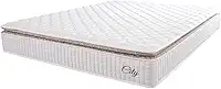 Colchão Casal Molas Ensacadas City Pillow Top 138x188x23cm Branco/Bege Hellen - Suporta até 110kg por Pessoa