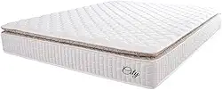 Colchão Casal Queen Molas Ensacadas City Pillow Top 158x198x23cm Branco/Bege Hellen - Suporta até 110kg por Pessoa