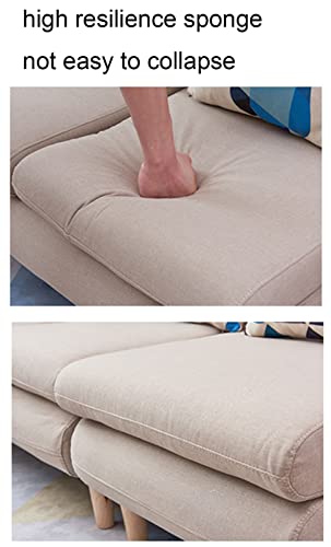 Double Seat Sofa Chair Loveseat Sofa With 2 Throw Pillows Breathable Cotton Linen Fabric Solid Wood Legs High-Density Sponge Couch For Living Room Office Apartment And Dormitory (Color : Pink) #TOP4