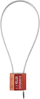 Steel Security 2.5MM Cable Seals Pull Tight with Aluminum Lock Body, Orange, 10 PCS