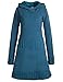 Produktbild Vishes - Alternative Bekleidung - Langärmliges Patchwork Hoodie Eco Damen Fleecekleid mit Daumenlöchern türkis 44-46