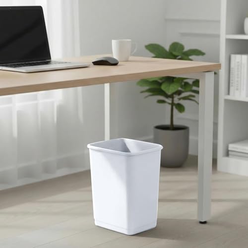 Caneca de basura rectangular de 4.5 galones blanca miniatura 5