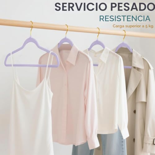 Miniatura 2 de Mangotree Perchas De Terciopelo Con Gancho Dorado Giratorio De 360 , Perchas De Fieltro Antideslizantes Para Trajes, Percha Ultrafinas Que Ahorran Espacio Para Chaquetas, Suéteres, Camisas, Vestidos