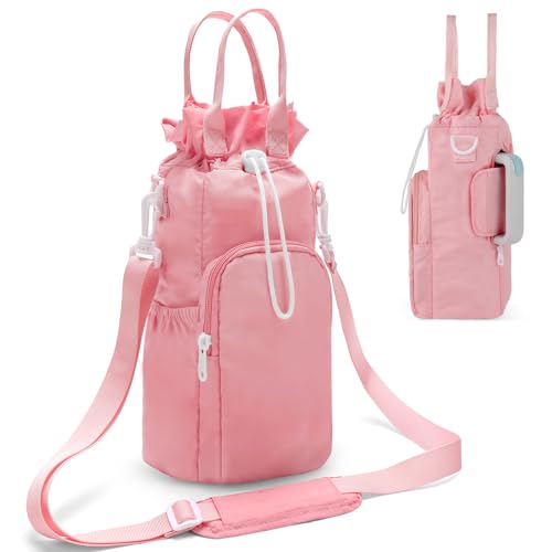 ECEEN Water Bottle Holder with Strap, Carrier Bag for Stanley 32oz/40oz, Insulated Sling Bag for Walking with Phone Pouch, Mothers Day Gifts for Mom