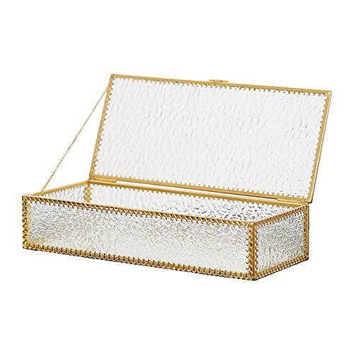 Schneespitze Caja Envase Geométrico,Organizador De CosméTicos,Planta Suculento Terrario Transparente Terrario Geométrico,Joyero De Cristal Dorado,Bandeja con Espejo