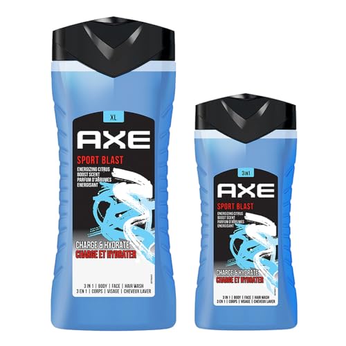Image of AXE Sport Blast 3-in-1 Body, Face & Hair Wash Invigorating Freshness | Cleanses & Energizes | Combo of 2 | 250ml +400ml