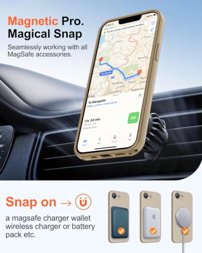 Image of Magnetic for iPhone 17e Case /iPhone 16e Case,Shockproof Matte Case,Gold | with Screen Protector,Compatible with MagSafe,Military Grade Drop Protection,Full Camera Protection,Non-Slip Design Cover