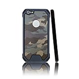 TCD for Apple iPhone 6 6S Plus [ONLY] New Sleek Camouflage Defender Case [Gray] [Hard/Soft Combo] Thin Good Grip [Free Screen PRTOECTOR Stylus]