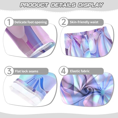 Bolaz Toddler Girls Leggings Printed Yoga Pants Leggings Light Purple Flower for Kids3