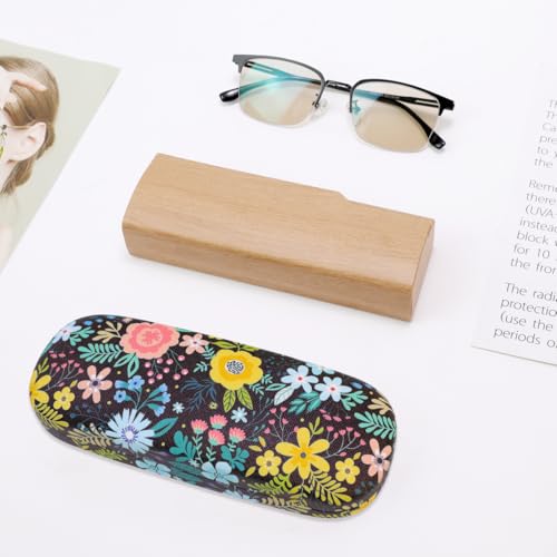 Image of PERFECTSIGHT Hard Shell Eyeglasses Case, PU Leather Protective Glasses Case, Cute Eyeglass Case for Women Men Girls