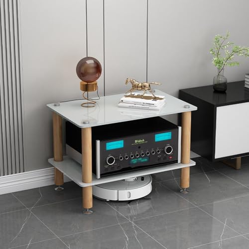 Étagères HiFi anti-vibrations avec pieds en bois massif absorbant les chocs