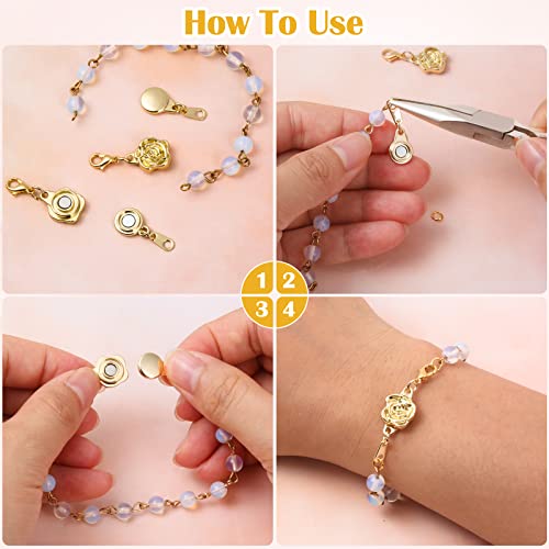 18 Pcs Rose Shape Magnetic Jewelry Clasp, 3 Colors Anti-Allergy Magnetic Necklace Bracelet Clasp Lobster Clasp, Magnetic Extension Chain For Necklace Bracelet Jewelry Making(Gold, Silver, Rose Gold) #TOP5