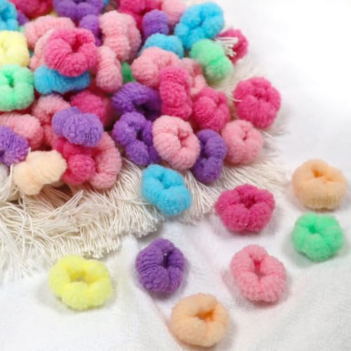 Image of 500PCS Small Baby Hair Ties,Cotton Toddler Hair Ties for Girls, Kids Seamless Hair Bands,Girls Elastic Ponytail Holders,Multicolor