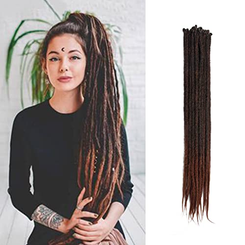 20 Inch Thin 0.6cm Dreadlock Extensions Soft Handmade Synthetic Dreads SE Dreads Locs Extension 1B/30# 20 Strands/Pack