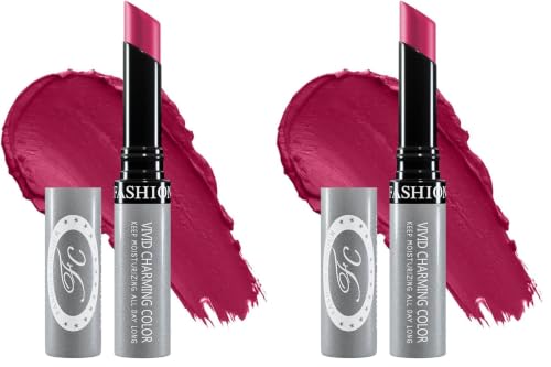 Image of FASHION COLOUR Kissproof Non Transfer Lipstick | Water Resistant & Smudge Proof | Non-Drying | Lightweight | Long Stay Upto 15Hrs | Fuchsia (Pack of 2)