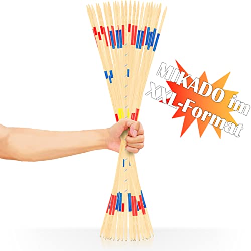 XXL Mikado Spiel Holz Riesenmikado 31 Holzstäbe 90 cm Outdoor Gartenmikado Kinder Erwachsene