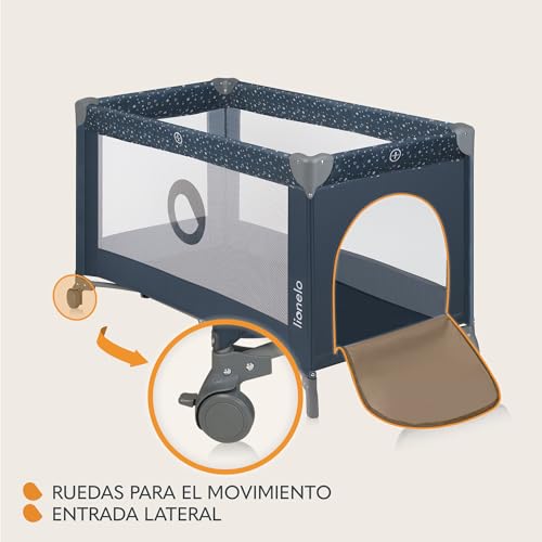 Miniatura 4 de Lionelo Stefi Cuna De Viaje Para Bebé Apertura Lateral, Colchoneta 120x60 Cm, Sistema Lockguard, Lados De Malla Transpirable, Bolsa De Transporte Incluida