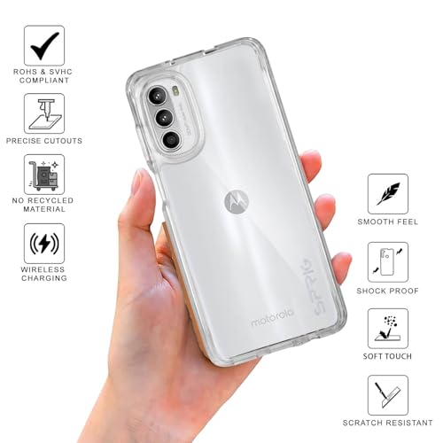 Image of SPRIG Compatible with Moto G52 FusionCrystal Back Cover Drop Tested Shock Proof Mobile Case for Men, Women, Boys and Girls with Camera Protection (Transparent)