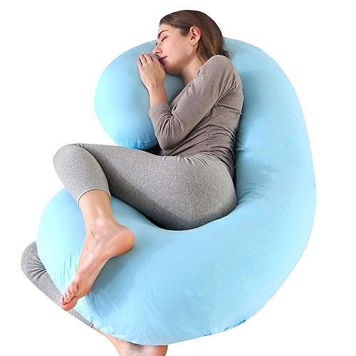 yoyomax Pregnancy Pillows, Full Body Maternity Pillow Memory Foam Pregnancy Pillow with Removable, Pregnancy Pillows for Sleeping,C-Lightblue
