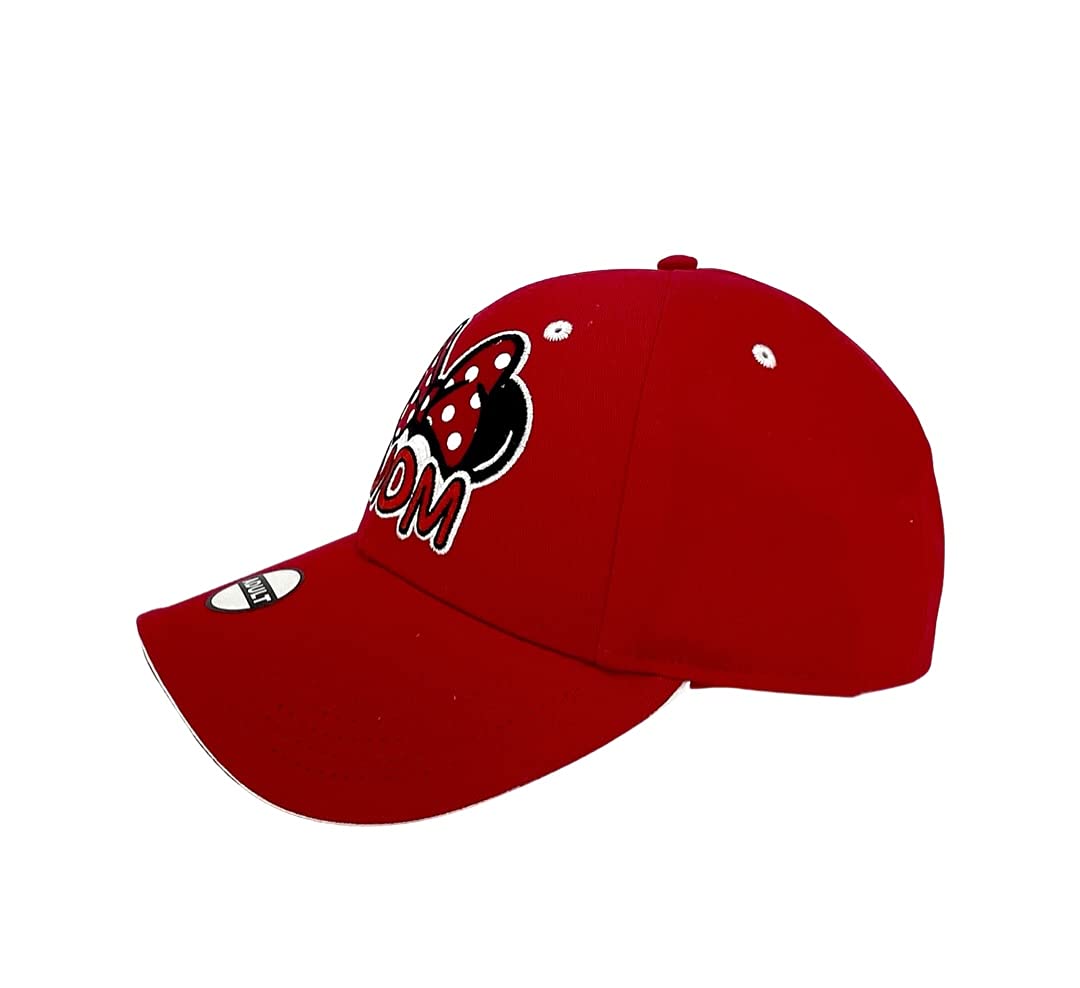 Disney Womens Minnie Mouse Mom Fan Baseball Hat, RED