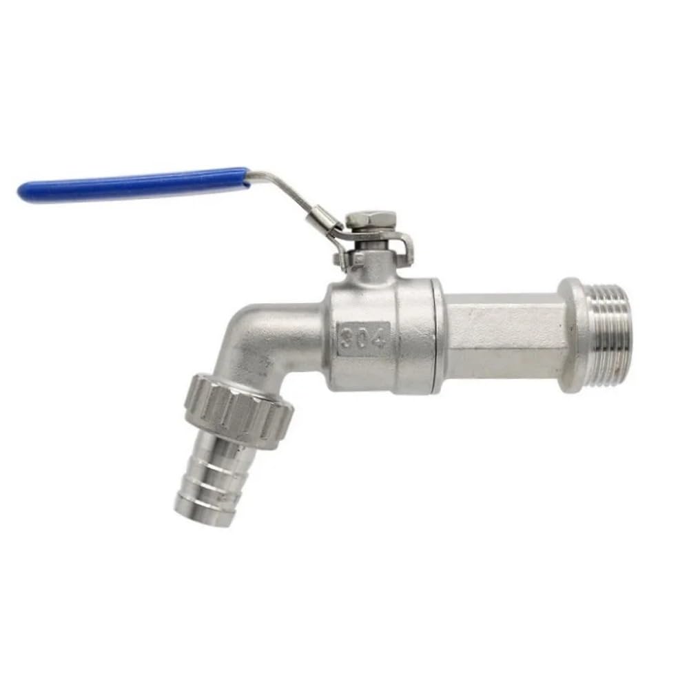 1 pz BSP maschio a portagomma 304 valvola a sfera in acciaio inox rubinetto dell'acqua rubinetto casa giardino esterno antigelo(DN25 1 BSP)