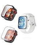 2 custodie per Huawei Watch FIT 5 Pro, yystao TPU rigido & 9H Tempered Glass All-in-One Custodia, Full Protection, Nero & Trasparente