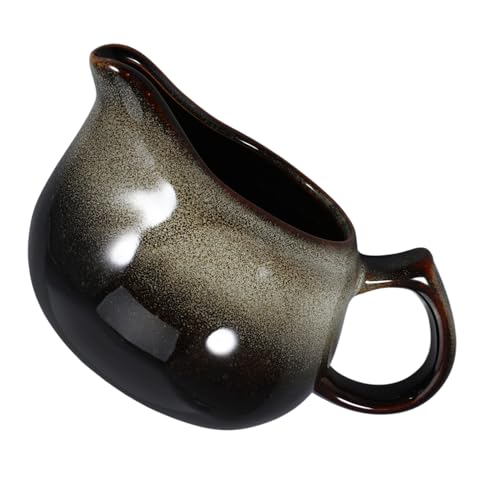 MOLUCKFU Ceramic Milk Jug Black Cup Small Japanese Tea Cup Year Mug Teacup Boat Syrup Men Espresso Cup Garland Insulated Gravy Jug Sauce Pitcher Cups Kettle Water Jug Ceramics