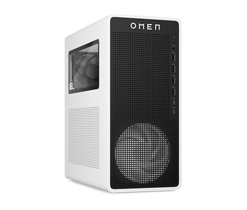 Omen 16L Gaming Desktop PC, Intel Core Ultra 5 225F, 16 GB DDR5 RAM, 1 TB SSD, NVIDIA GeForce RTX 5060 Ti, Windows 11 Home, RGB-Beleuchtung, Weiß