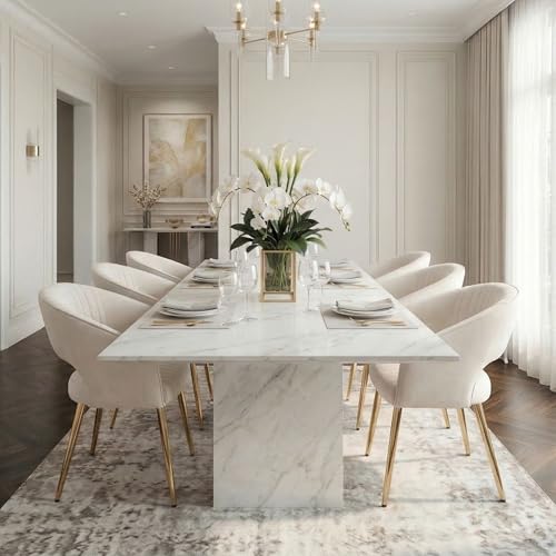 Hyfirm Cream Gold Dining Chairs