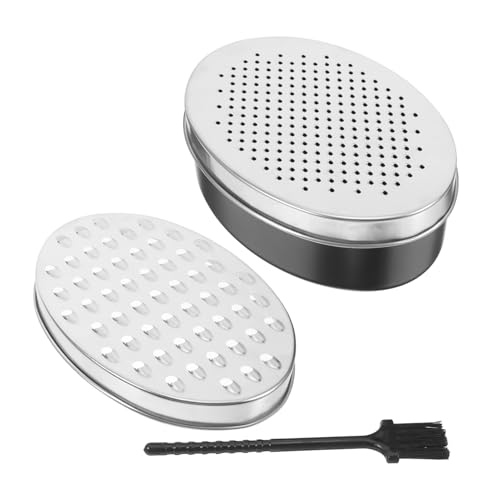 Gatuida 1 Juego Rallador de Queso y Verduras Inoxidable Doble Cara con Caja Rallador Ovalado para Jengibre y Utensilio de Cocina Ergonomico y Multifuncional