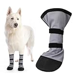 Sunnymove 2 Pcs Dog Paw Wound Recovery Boots Non-Slip Dog Protector Boots for Injured Paw Breathable Soft Pet Shoes for Wound Care Outdoor Walking(M,Gray)