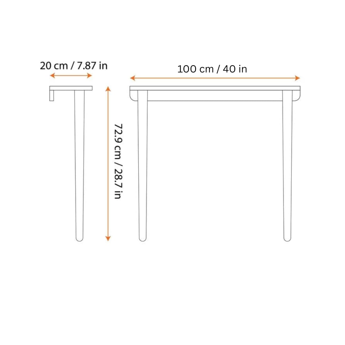 Craftsline 100cm Long Console & Sofa Table for Living Room or Hallway | Wooden Entryway Table with Storage Shelf for Books, Décor, and Accessories | Stylish Furniture for Home, Office 2