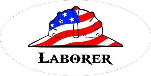 3 - Laborer Hard Hat/Helmet Stickers 1 1/2" x 3" H274