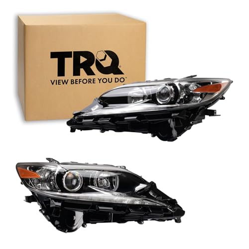 Image of TRQ Headlight Assembly Set Driver & Passenger Side LX2518158 LX2519158 Compatible with 2016-2018 Lexus ES300h ES350