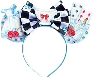 Minnie Ears, Pick your color, Iridescent, Silver gold blue, Rainbow Sparkle, Classic Red Sequin (Alice in Wonderland) - Buy now