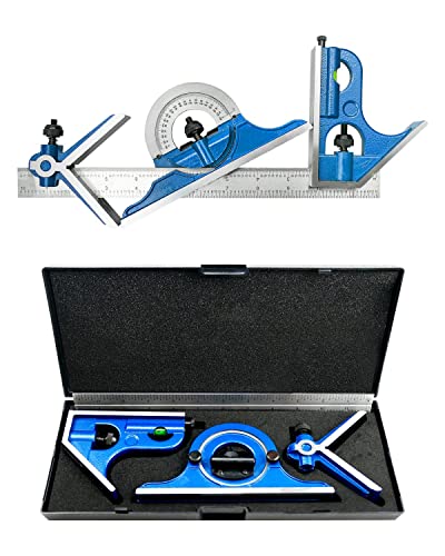 12 4‑in Combination Square Set Blue